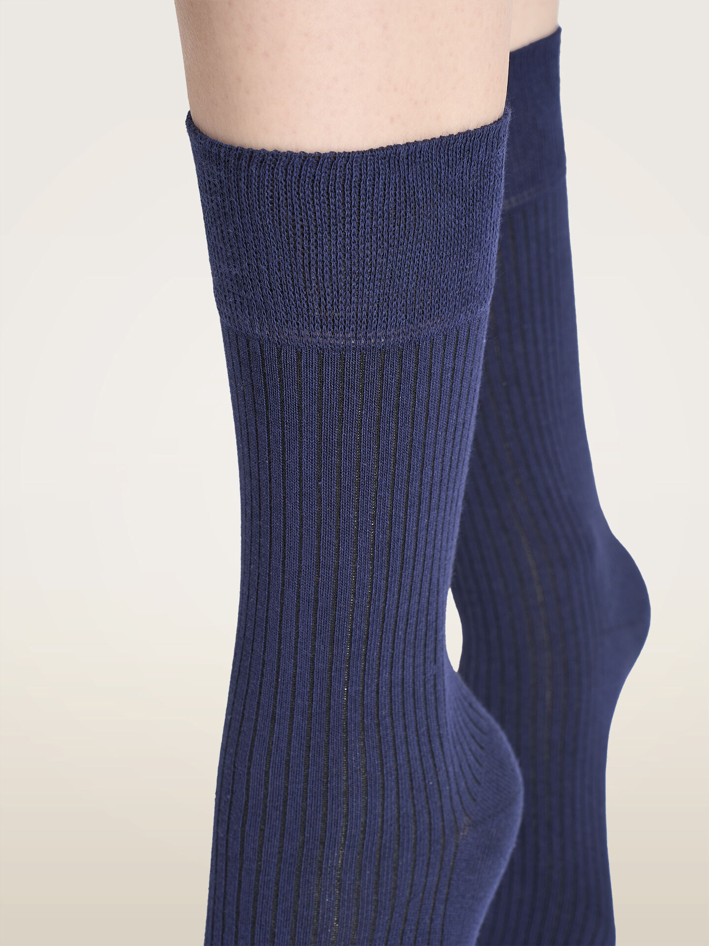 RIBBED STRETCH COTTON SOCKS