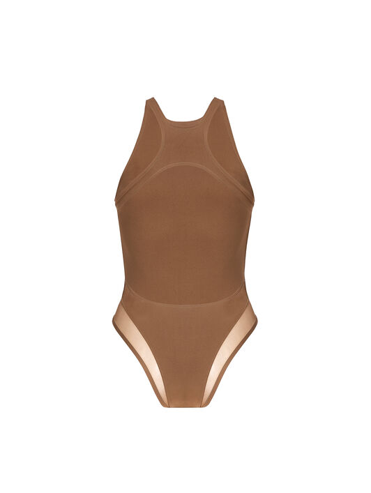 SHEER & OPAQUE SWIM BODYSUIT