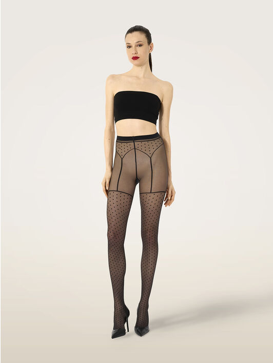 DOTTED GARTER BELT TIGHTS