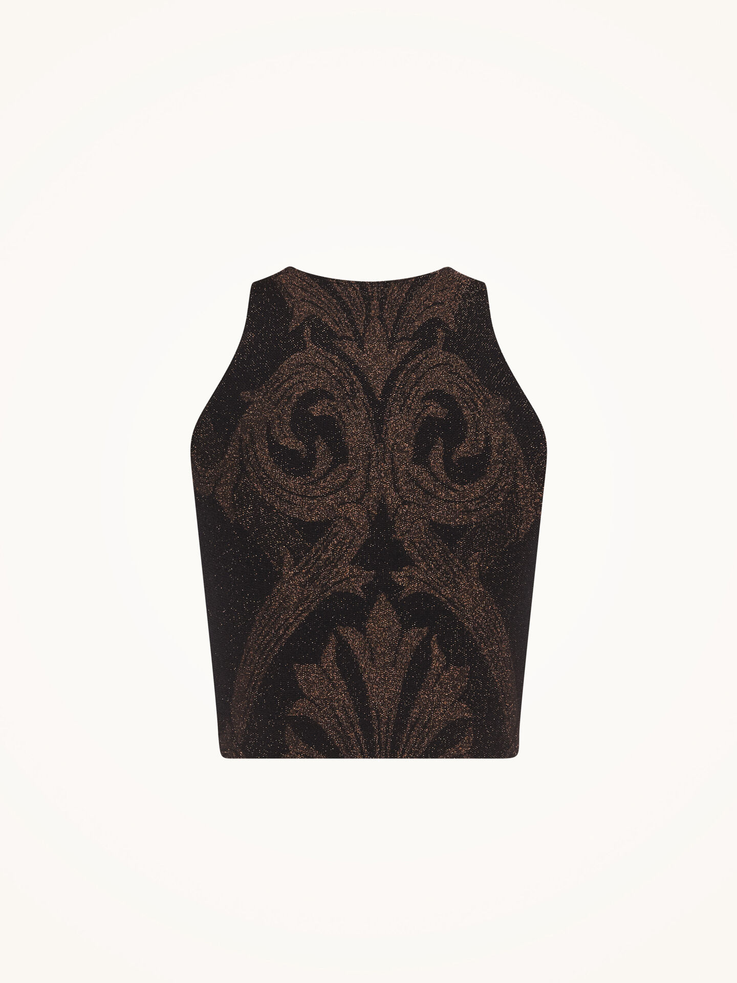 METALLIC JACQUARD CROP TOP