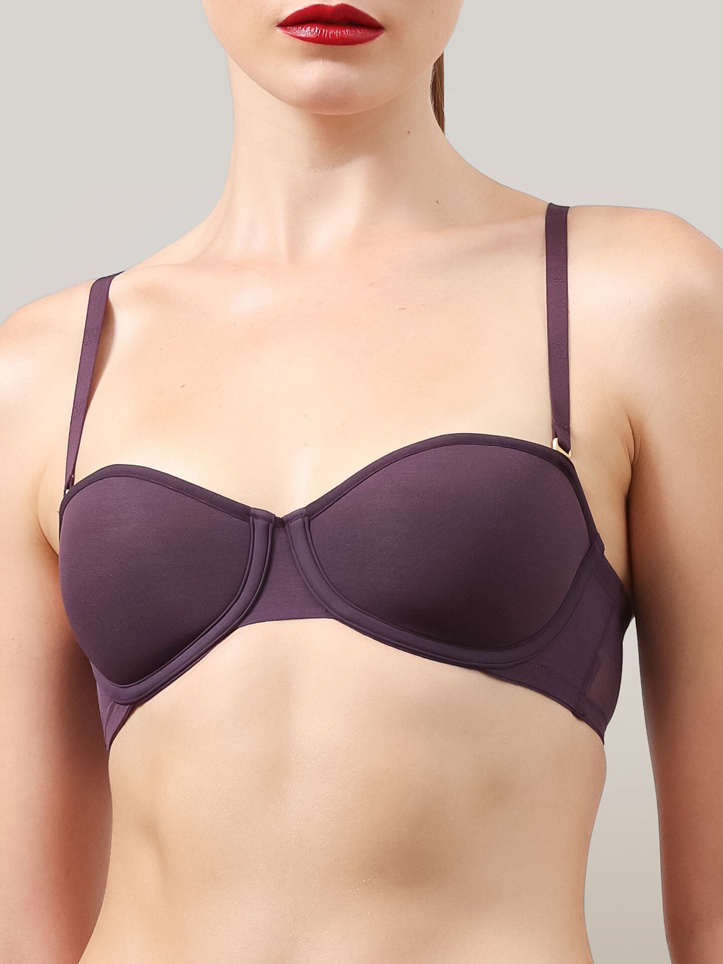 SHEER OPAQUE BANDEAU BRA