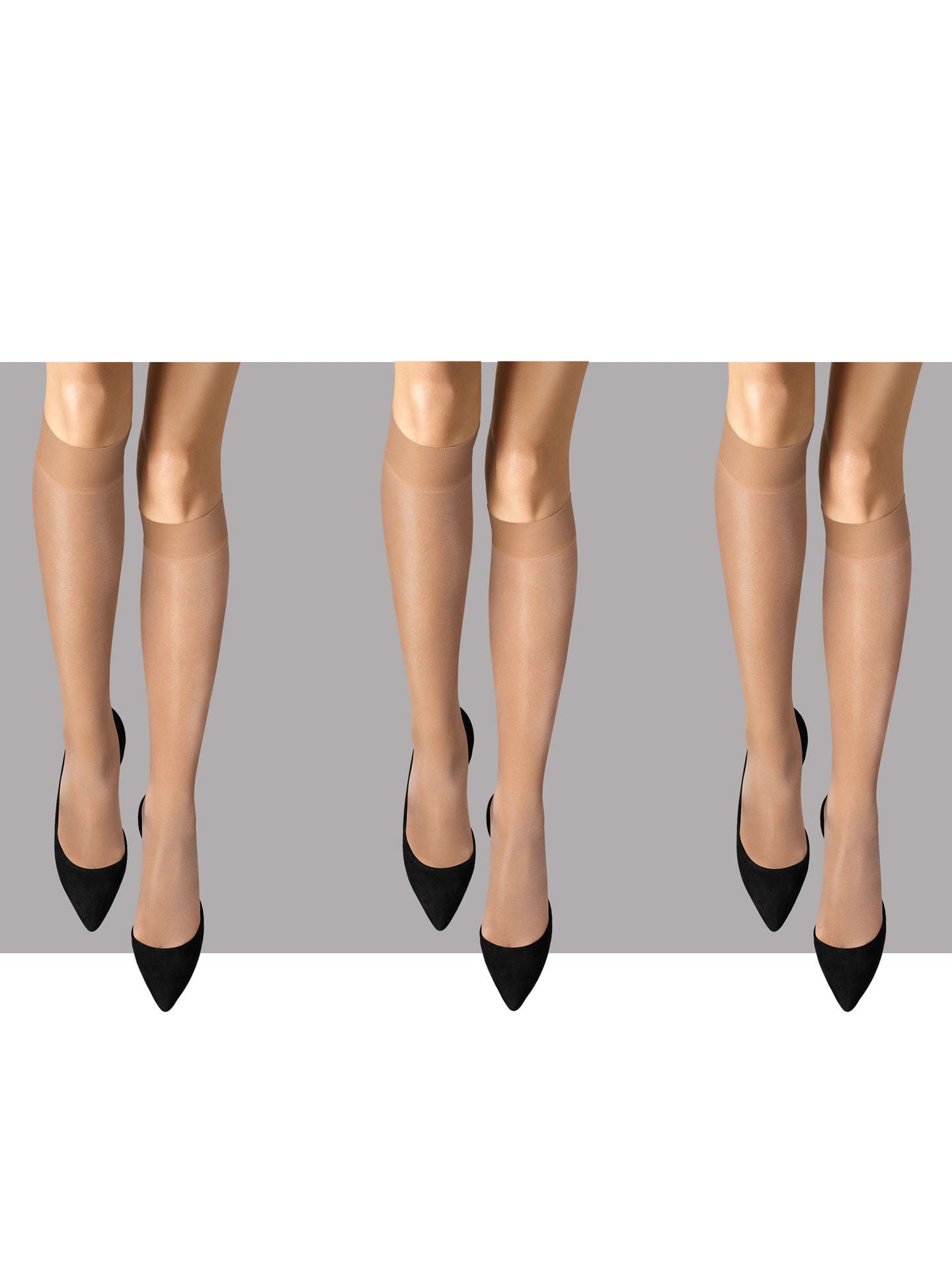 SATIN TOUCH 20 KNEE-HIGHS SET (3 UNITS) SATIN TOUCH 20 KNEE-HIGHS SET (3 UNITS)