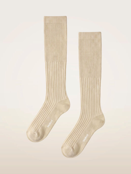 RIBBED CASHMERE BLEND KNEE-HIGHS