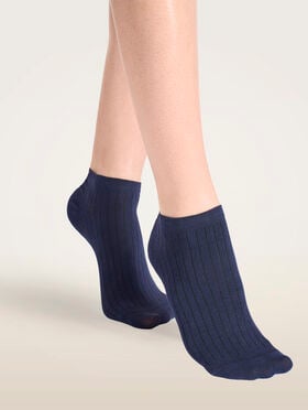 RIBBED COTTON SNEAKER SOCKS