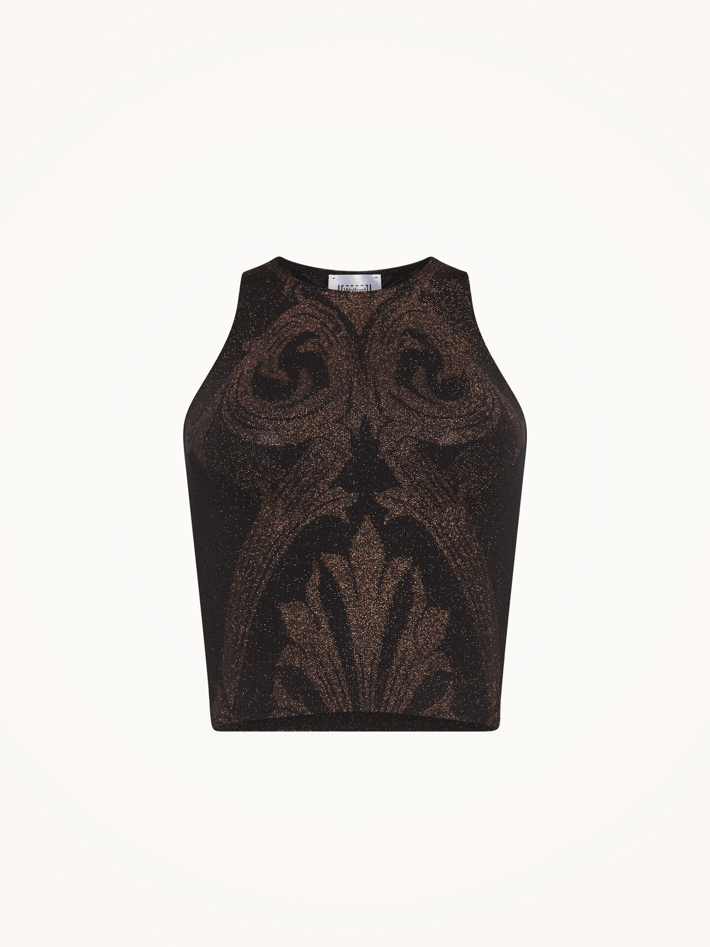 METALLIC JACQUARD CROP TOP