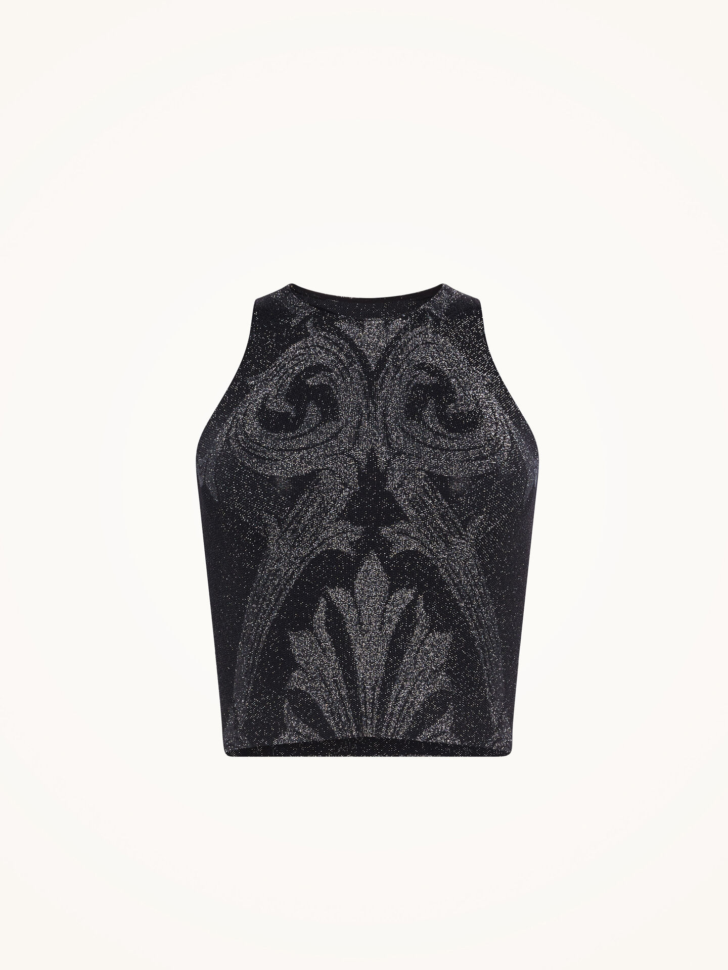 METALLIC JACQUARD CROP TOP METALLIC JACQUARD CROP TOP
