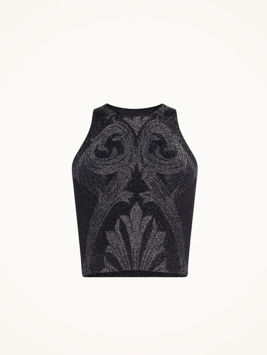 METALLIC JACQUARD CROP TOP METALLIC JACQUARD CROP TOP