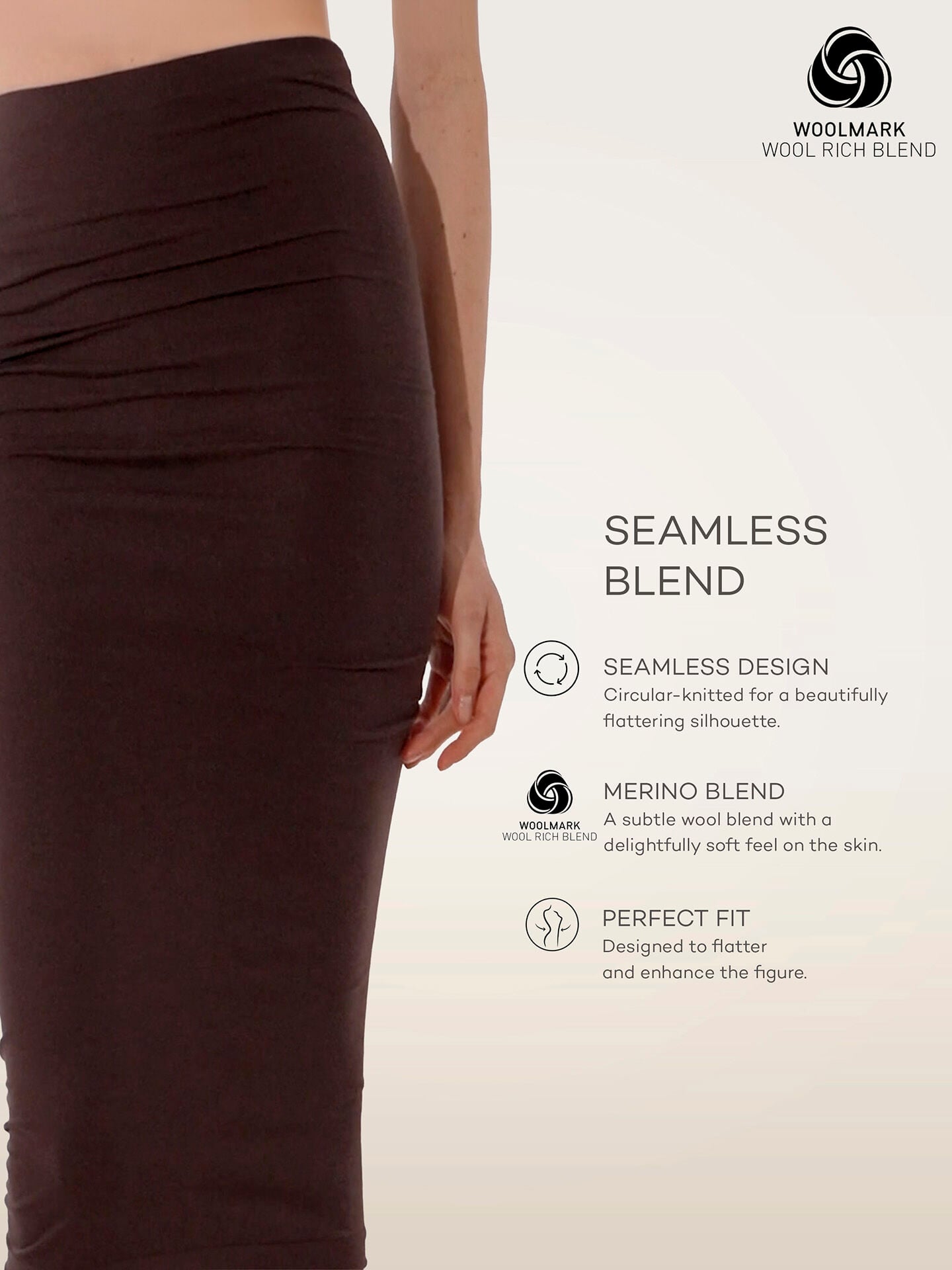 SEAMLESS WOOL SKIRT
