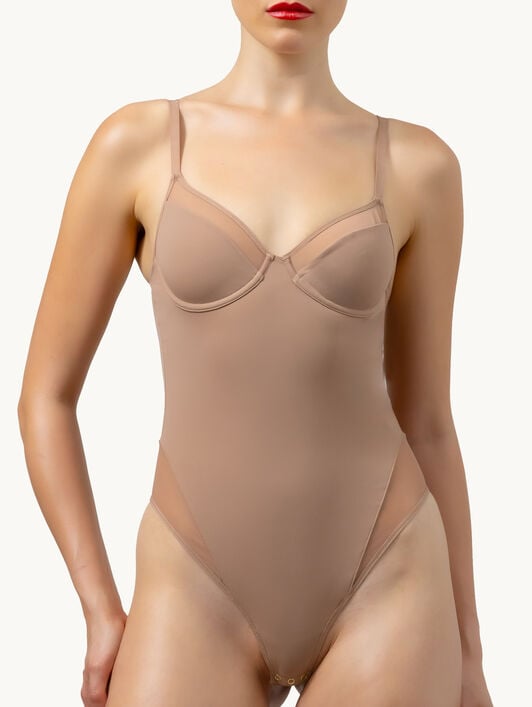 SHEER OPAQUE BODYSUIT