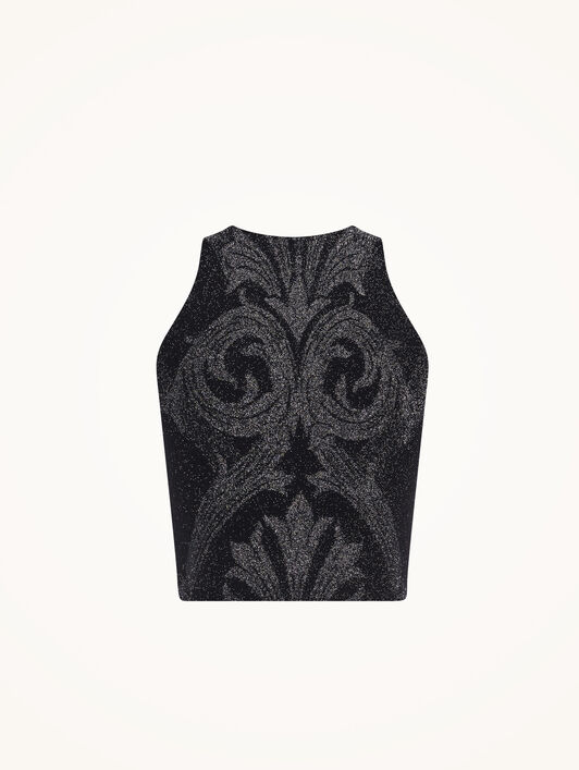 METALLIC JACQUARD CROP TOP METALLIC JACQUARD CROP TOP
