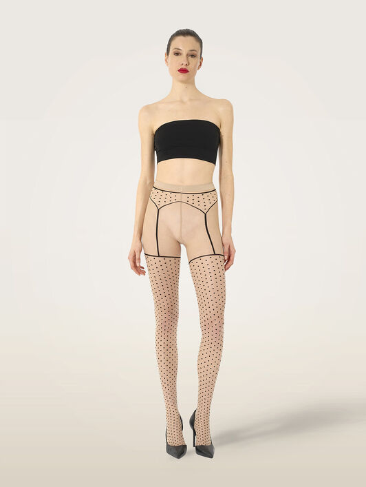 DOTTED GARTER BELT TIGHTS