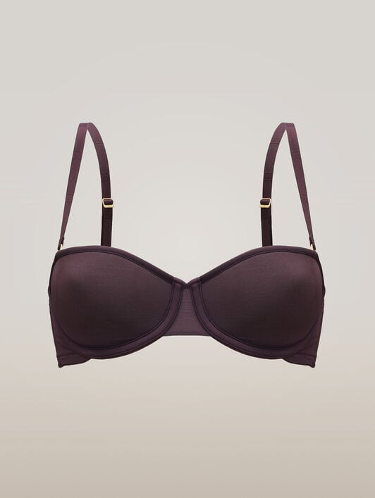 SHEER OPAQUE BANDEAU BRA