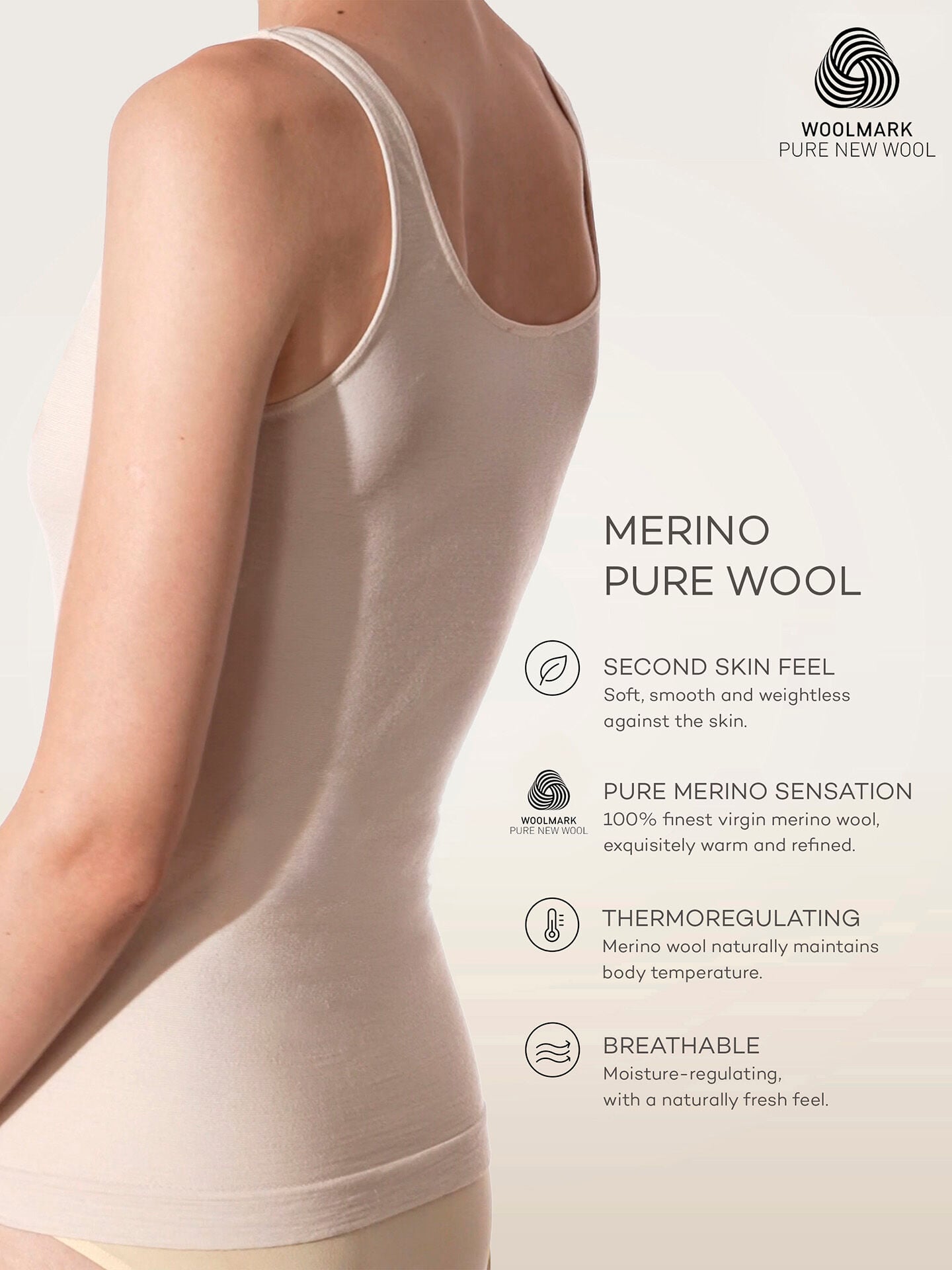 PURE WOOL TOP SLEEVELESS
