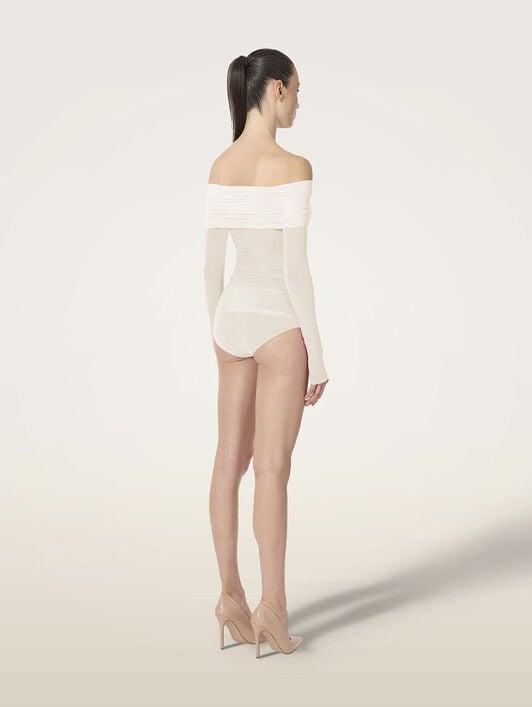 SHEER DRAPE TOP LONG SLEEVES