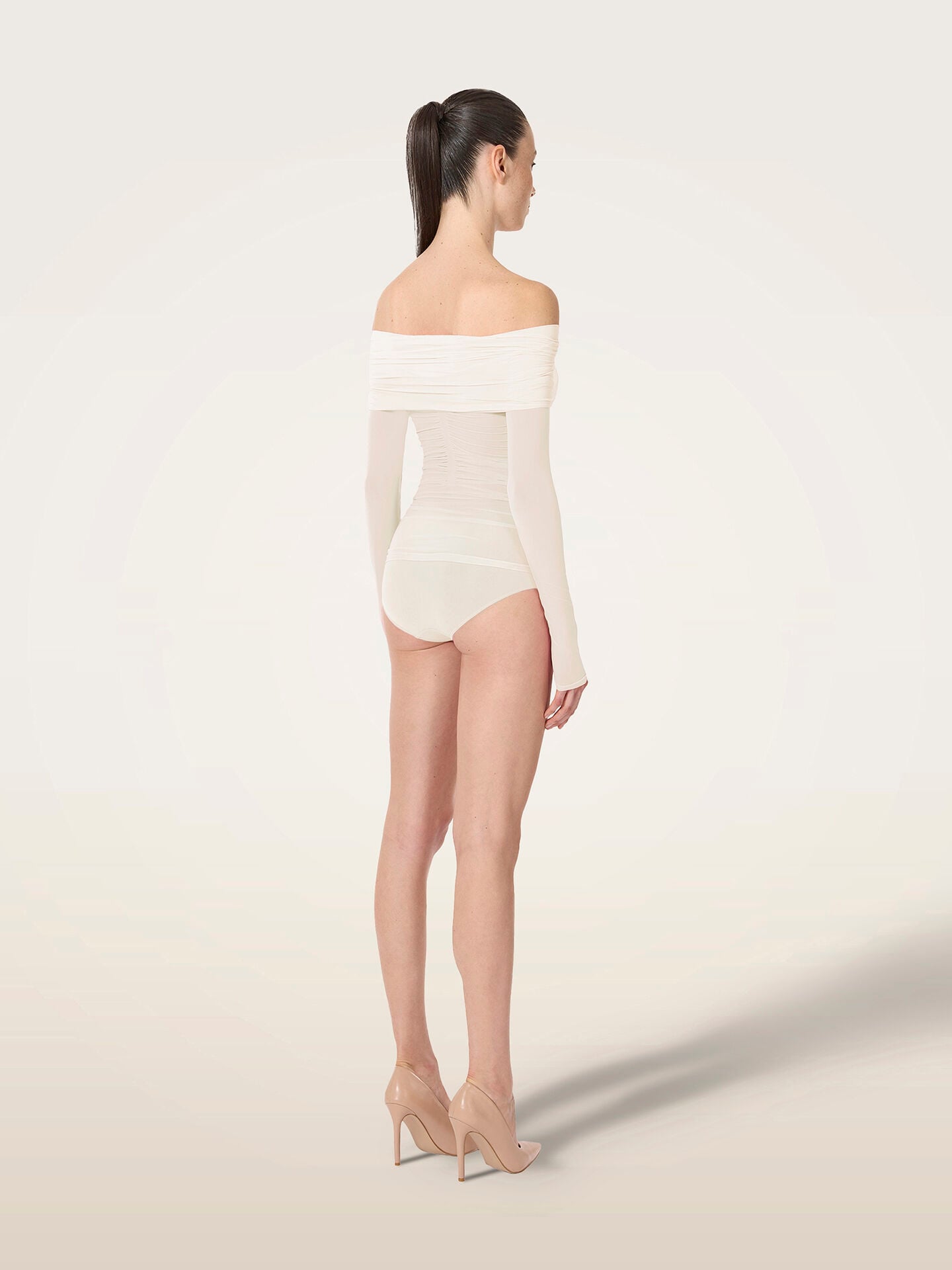 SHEER DRAPE TOP LONG SLEEVES