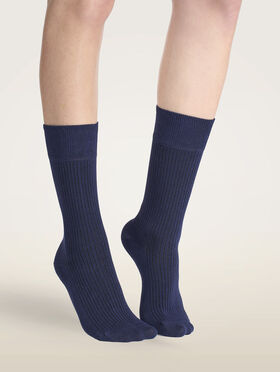 RIBBED STRETCH COTTON SOCKS