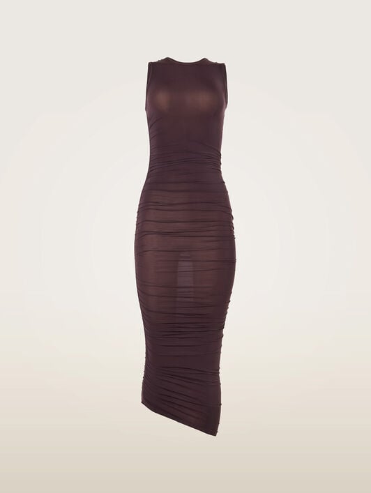 SHEER DRAPE DRESS