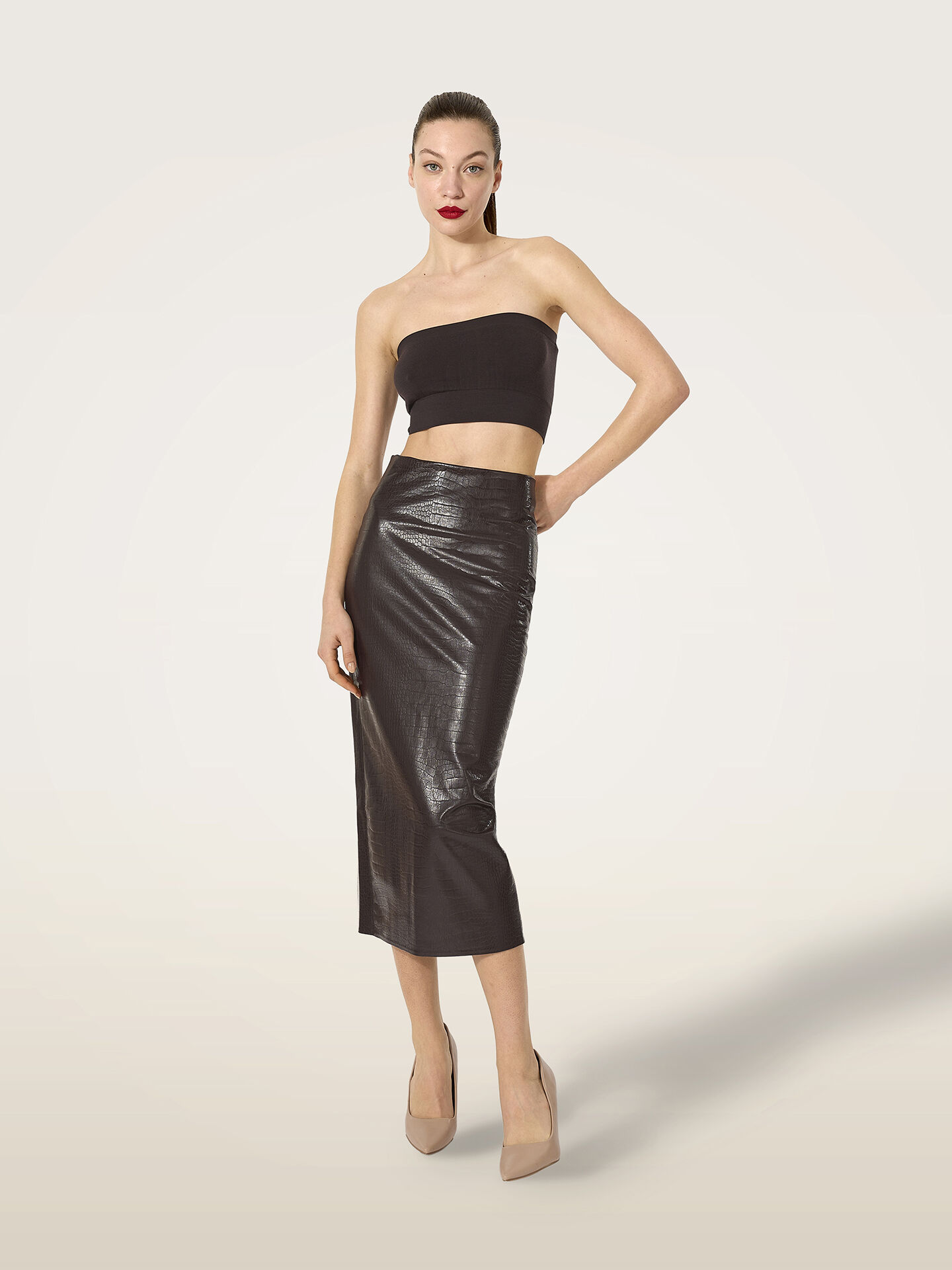 EMBOSSED ALLIGATOR SKIRT EMBOSSED ALLIGATOR SKIRT