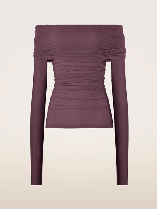 SHEER DRAPE TOP LONG SLEEVES
