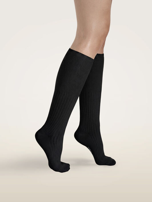 RIBBED CASHMERE BLEND KNEE-HIGHS