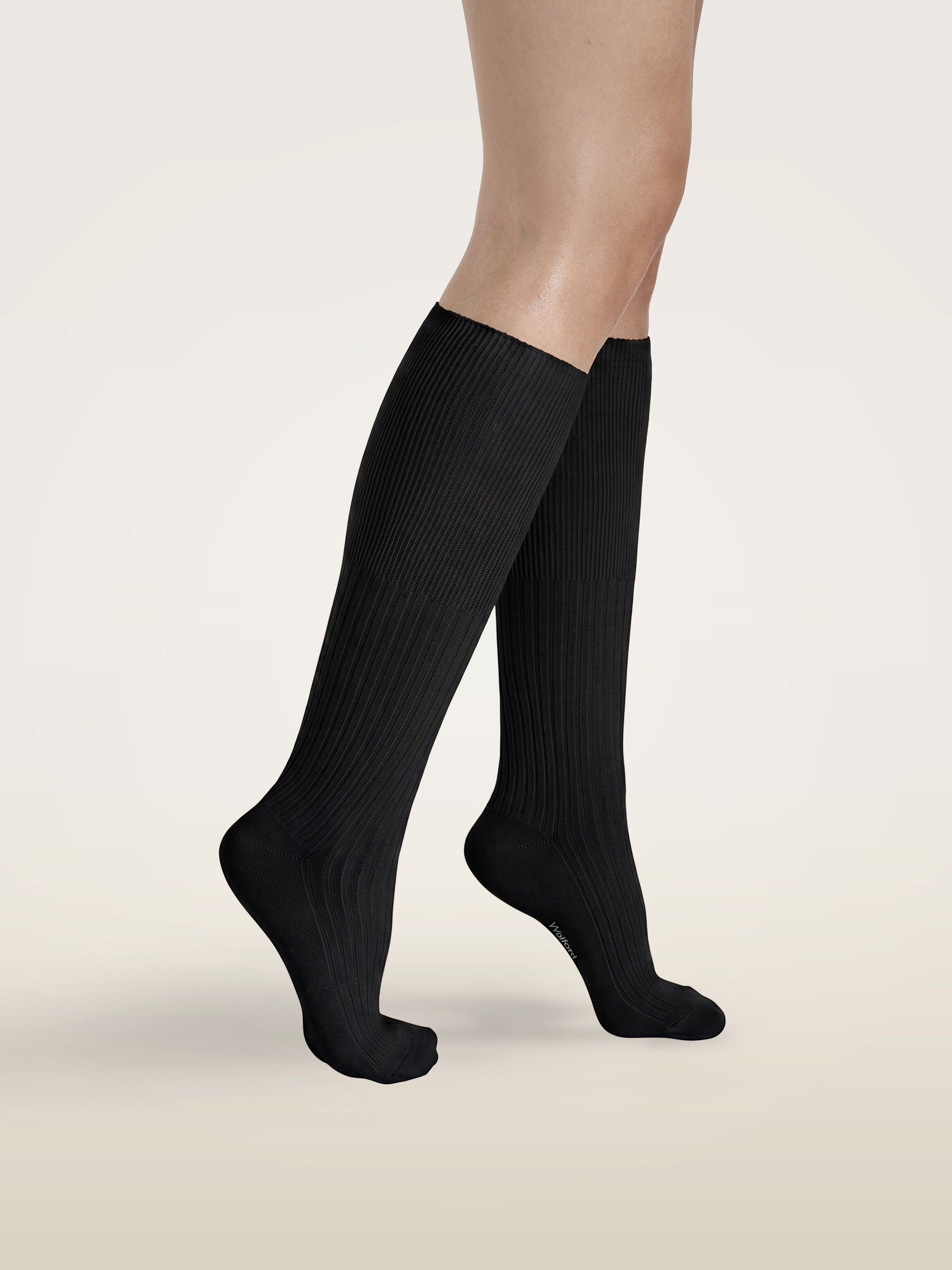 RIBBED CASHMERE BLEND KNEE-HIGHS