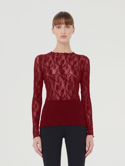 FLORAL LACE TOP LONG SLEEVES FLORAL LACE TOP LONG SLEEVES
