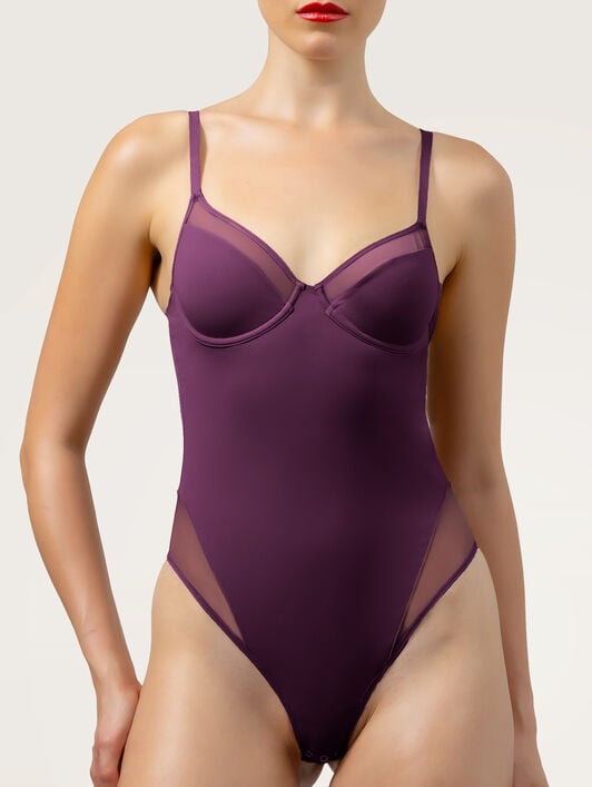 SHEER OPAQUE BODYSUIT