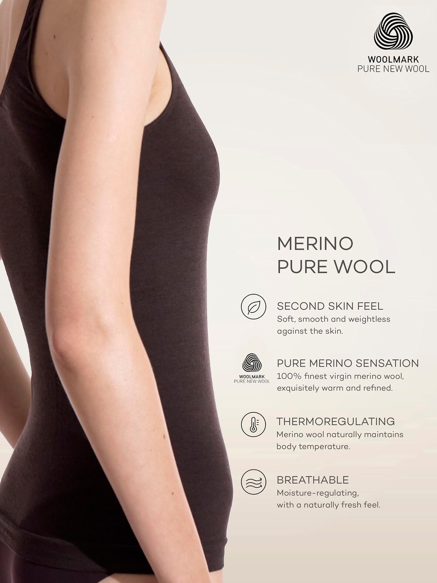 PURE WOOL TOP SLEEVELESS
