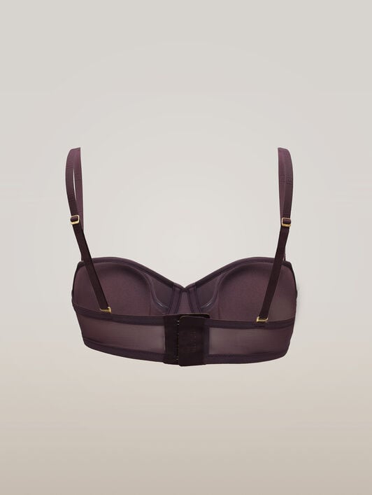 SHEER OPAQUE BANDEAU BRA