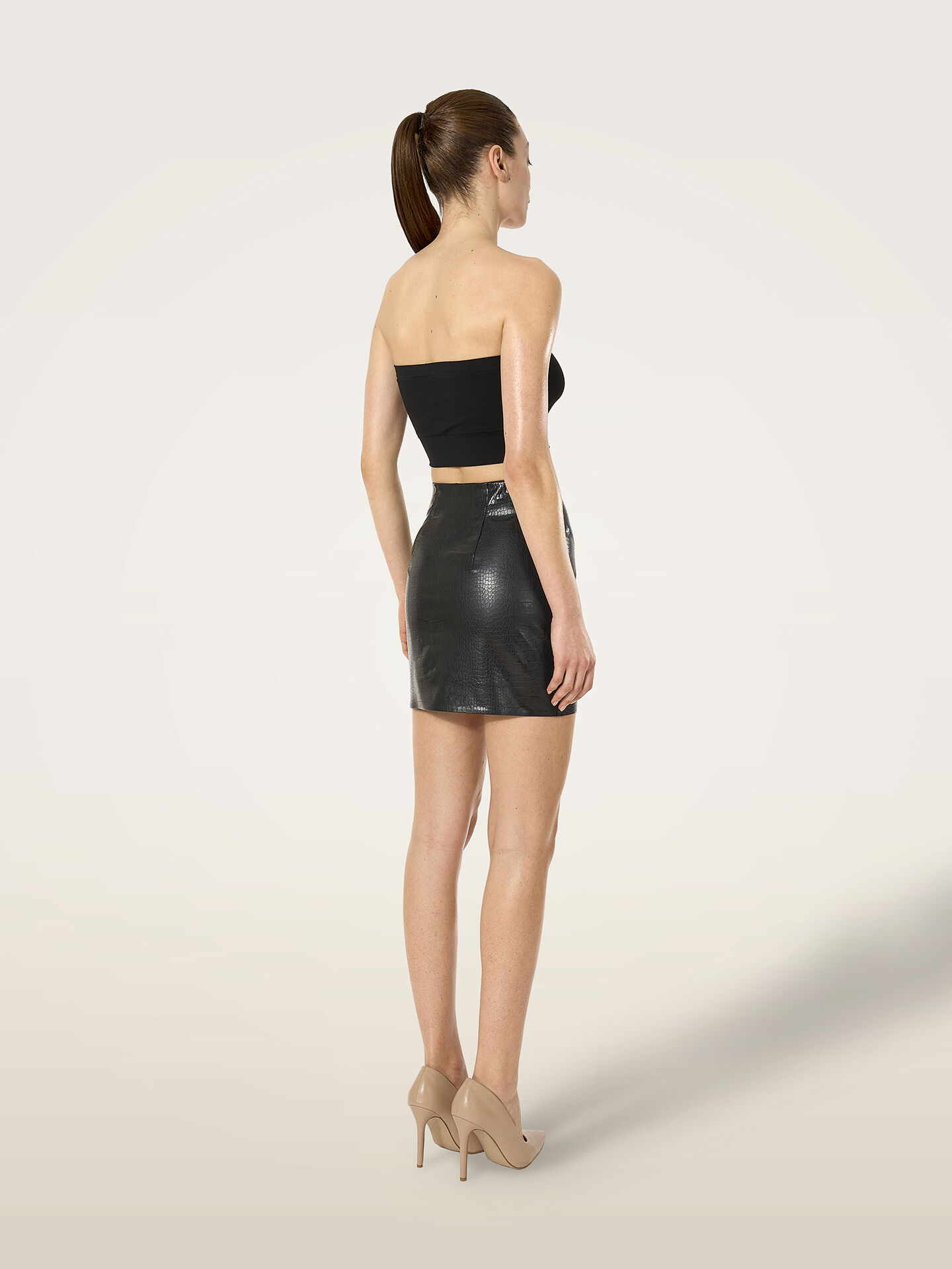 EMBOSSED ALLIGATOR MINI SKIRT EMBOSSED ALLIGATOR MINI SKIRT