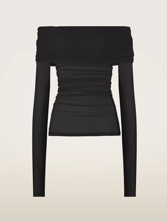 SHEER DRAPE TOP LONG SLEEVES SHEER DRAPE TOP LONG SLEEVES