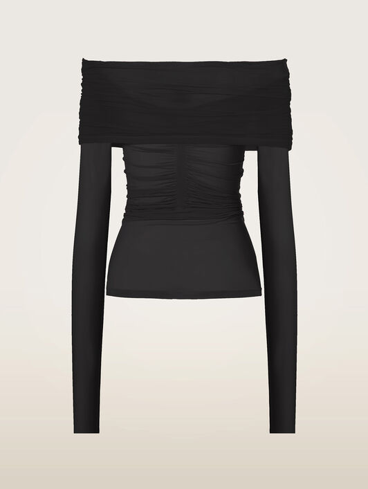 SHEER DRAPE TOP LONG SLEEVES SHEER DRAPE TOP LONG SLEEVES