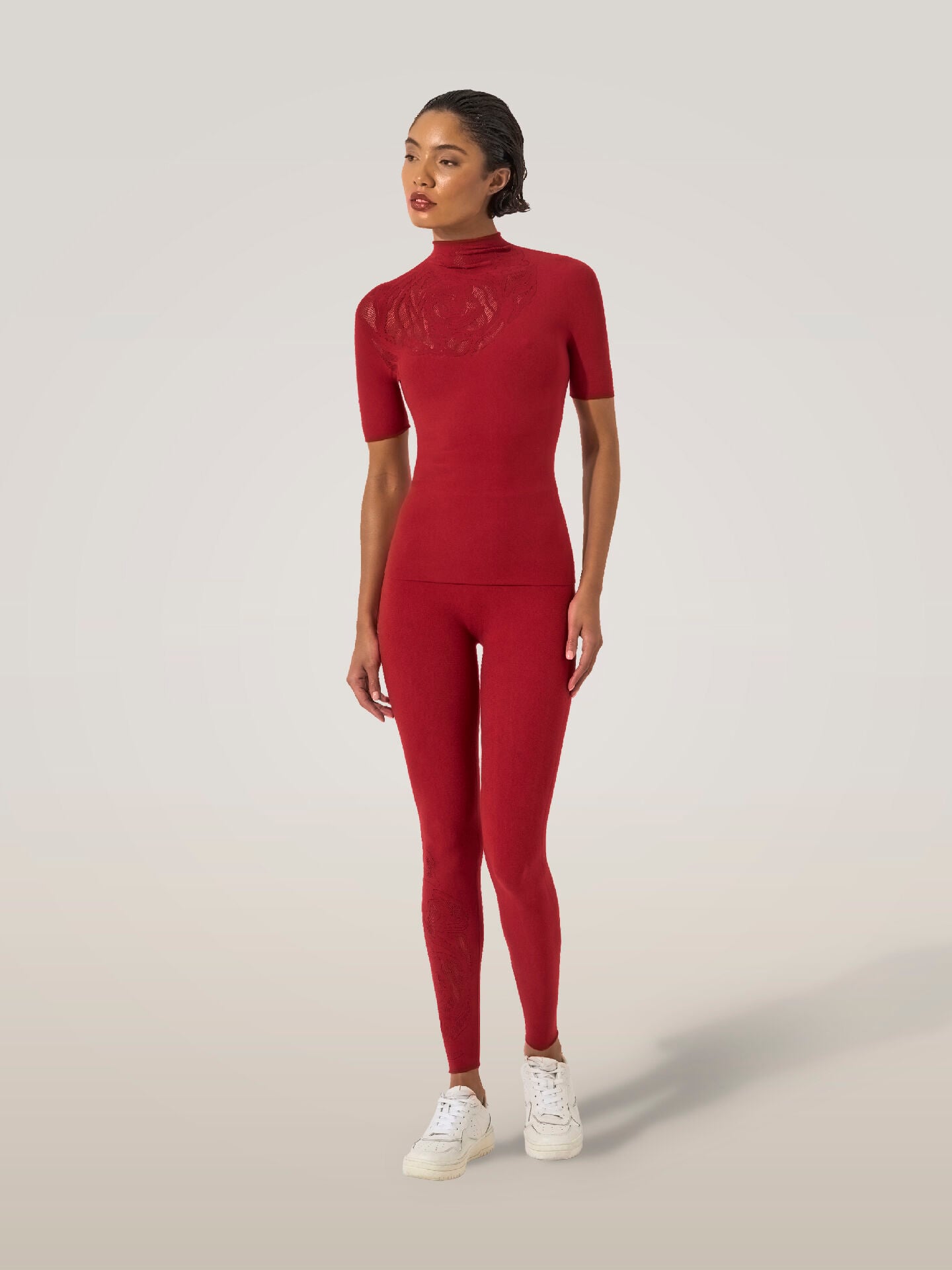 ROSE NET TOP SHORT SLEEVES ROSE NET TOP SHORT SLEEVES