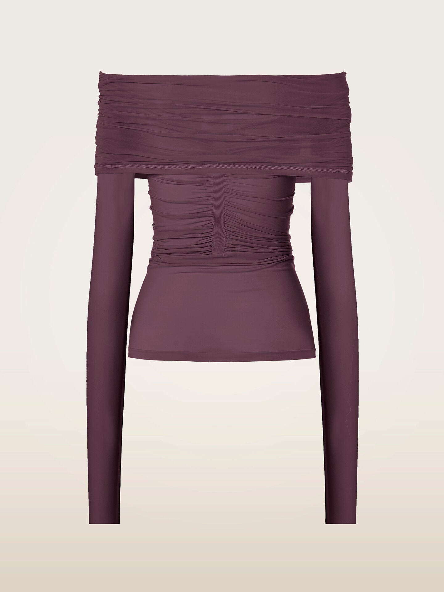 SHEER DRAPE TOP LONG SLEEVES