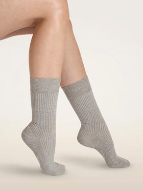RIBBED STRETCH COTTON SOCKS