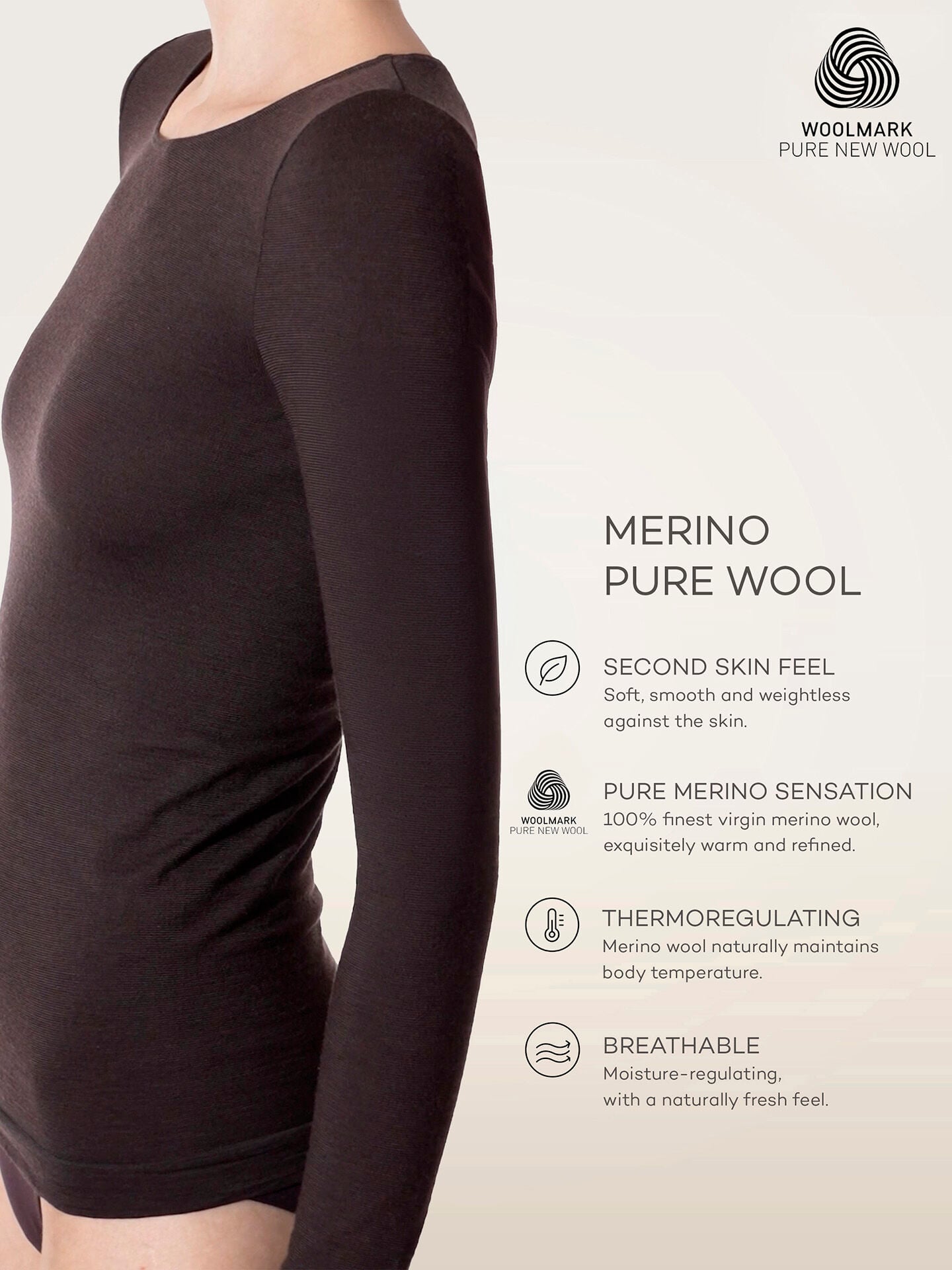 PURE WOOL TOP LONG SLEEVES