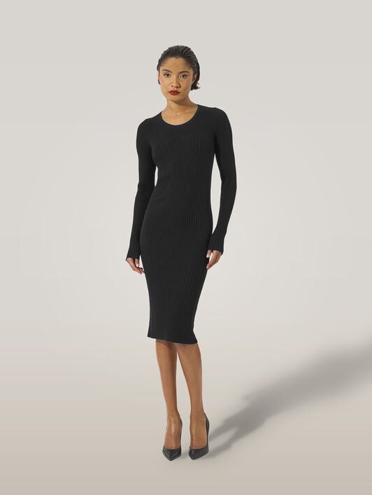 FINE MERINO RIB DRESS