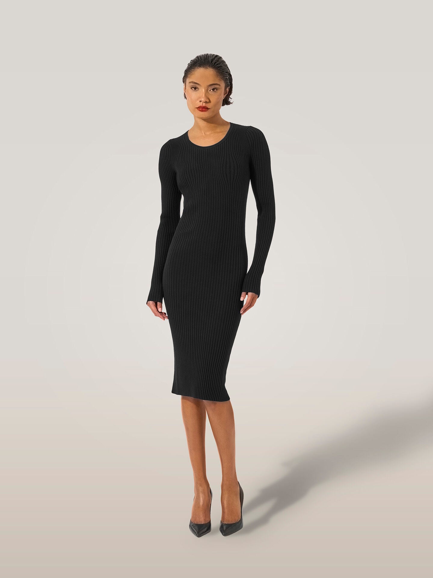 FINE MERINO RIB DRESS