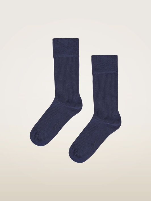 RIBBED STRETCH COTTON SOCKS