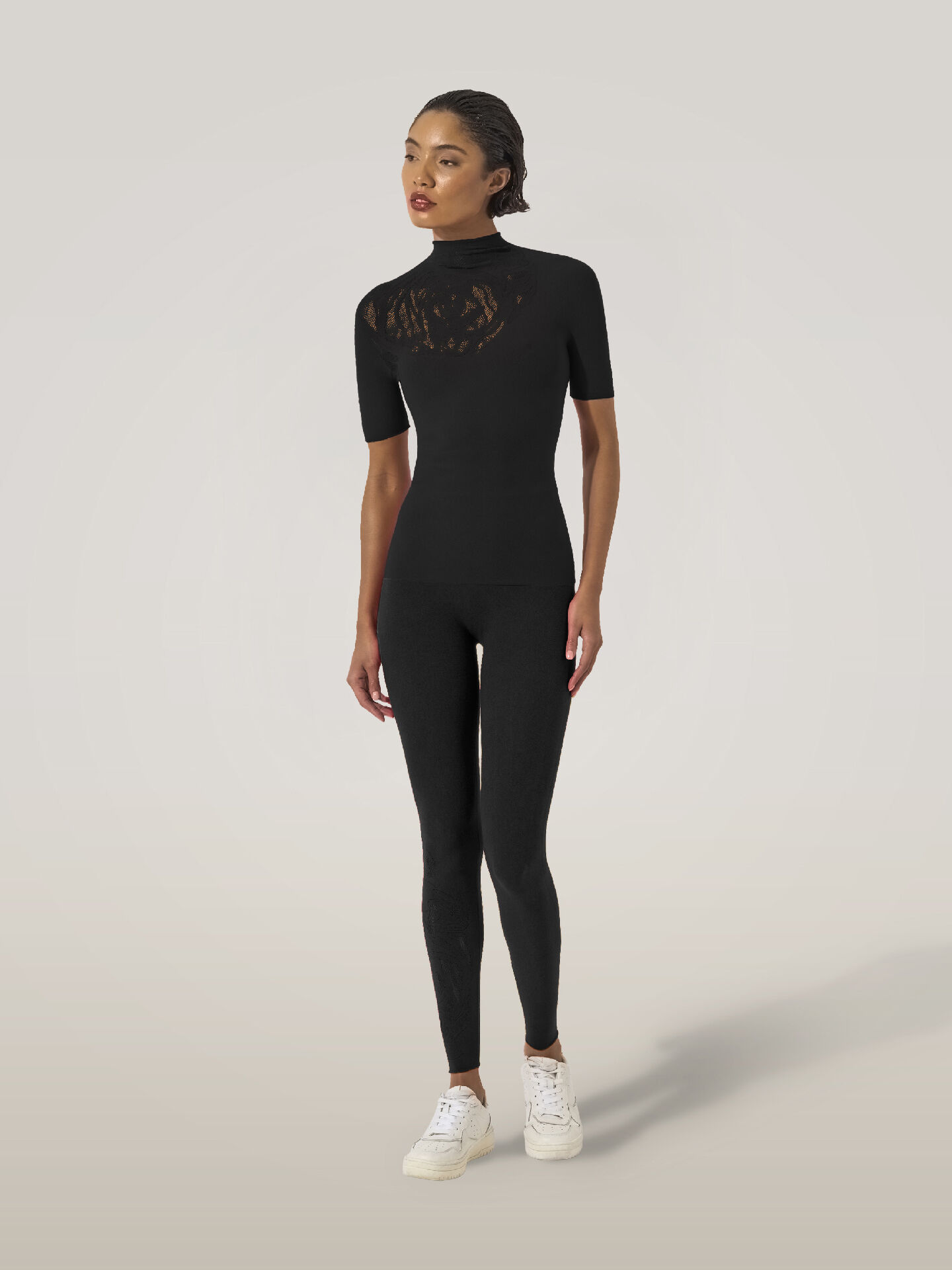 ROSE NET TOP SHORT SLEEVES