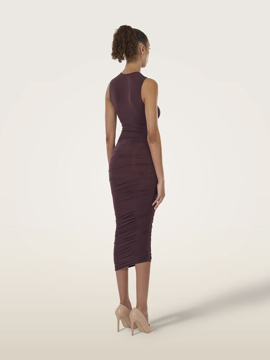 SHEER DRAPE DRESS